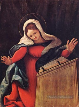  Panneau Tableaux - Virgin Annoncé 1527 Renaissance Lorenzo Lotto